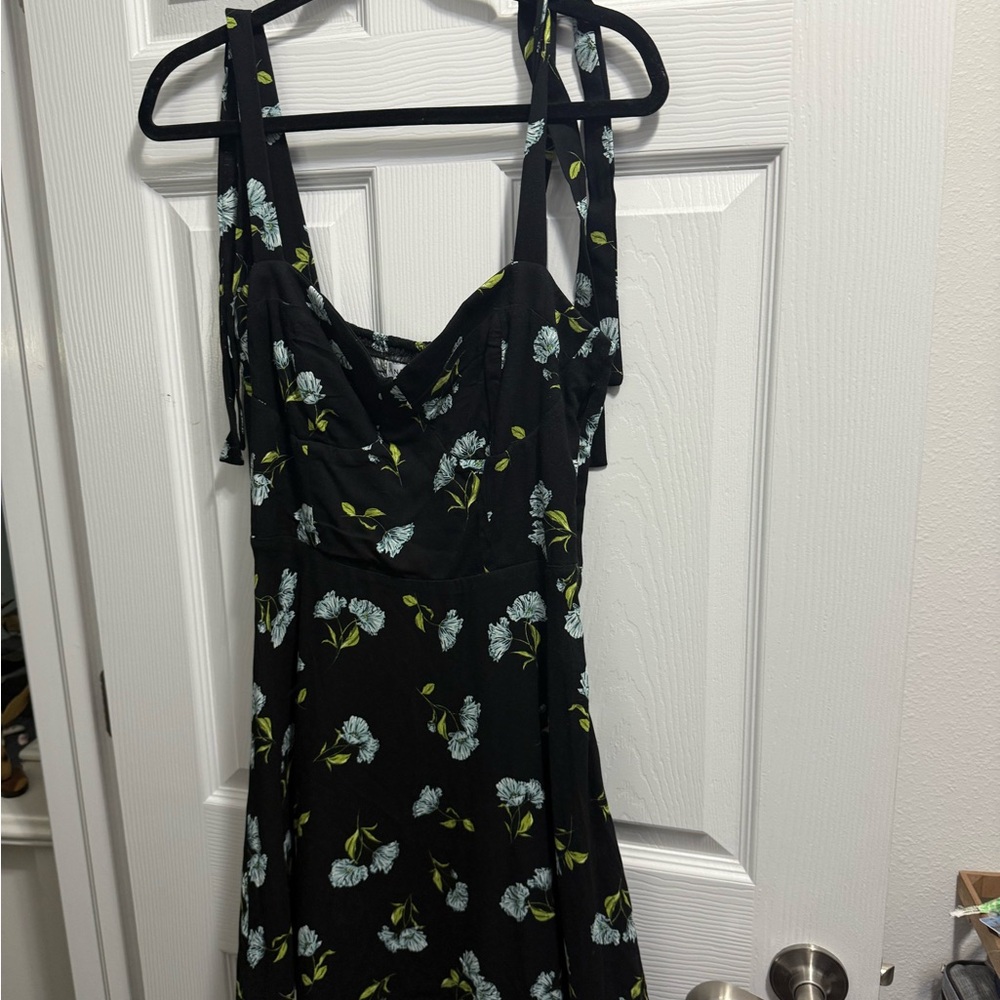 Floral Black Dress